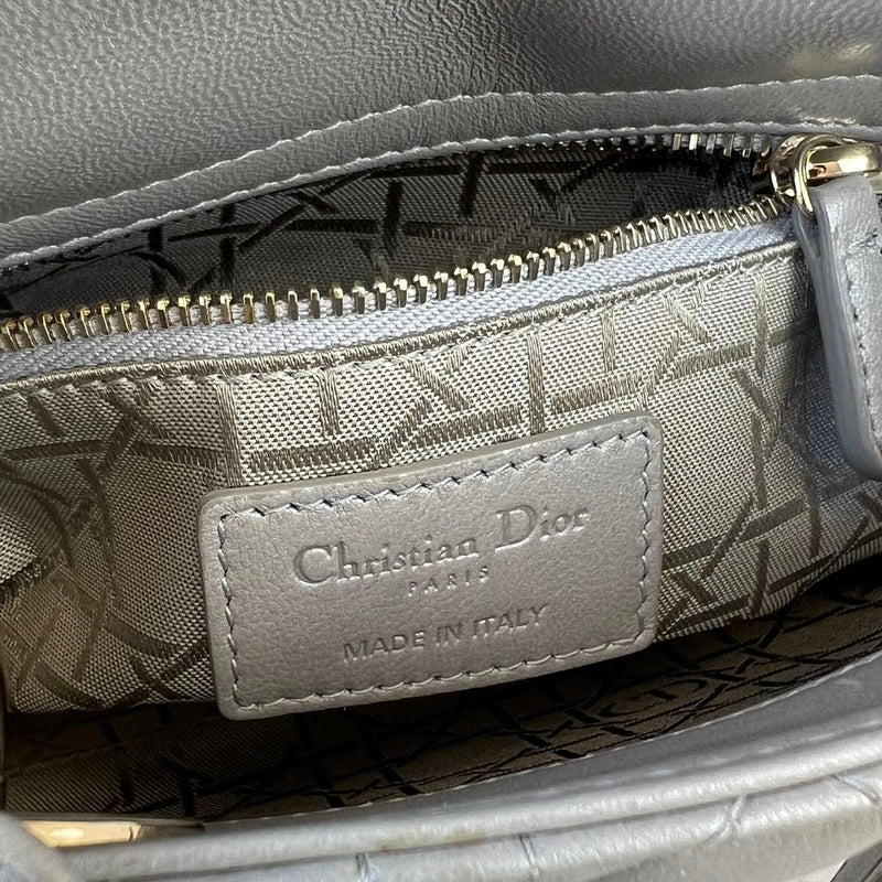 Mini Lady Dior Lambskin Silver GHW