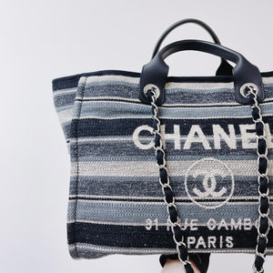 Striped Canvas Deauville Large Shopping Tote