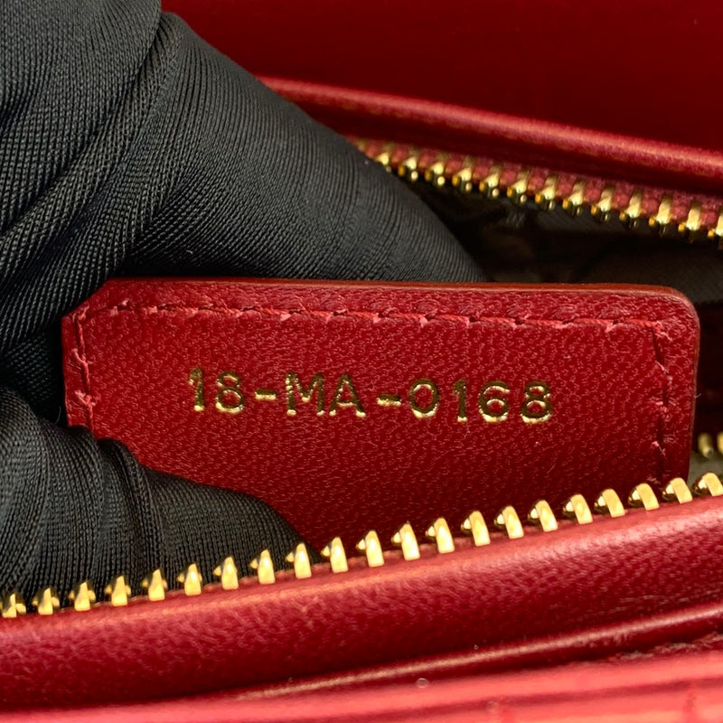 Lady Dior Medium Lambskin Burgundy GHW