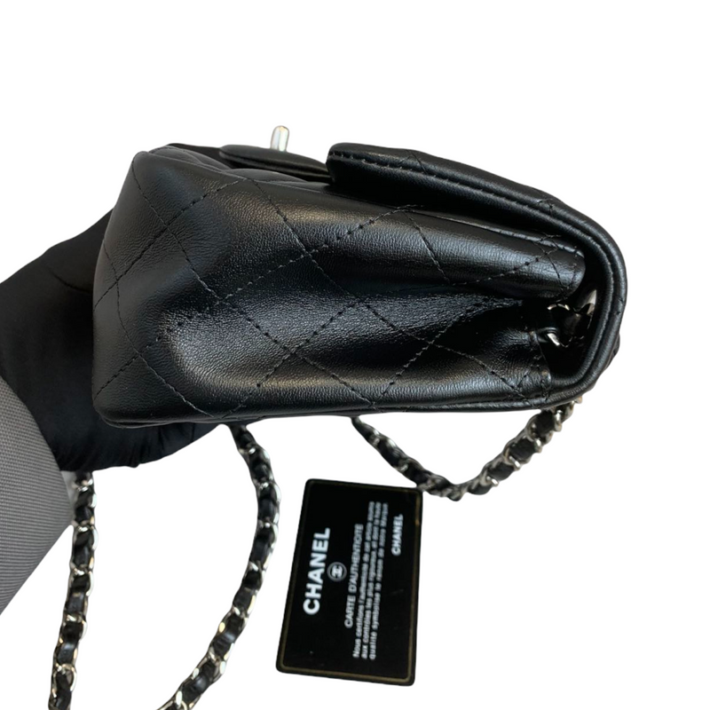 Classic Flap Square Mini Lambskin Black SHW