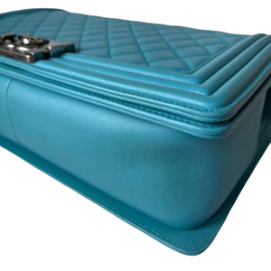 New Medium Boy Leather Blue RHW