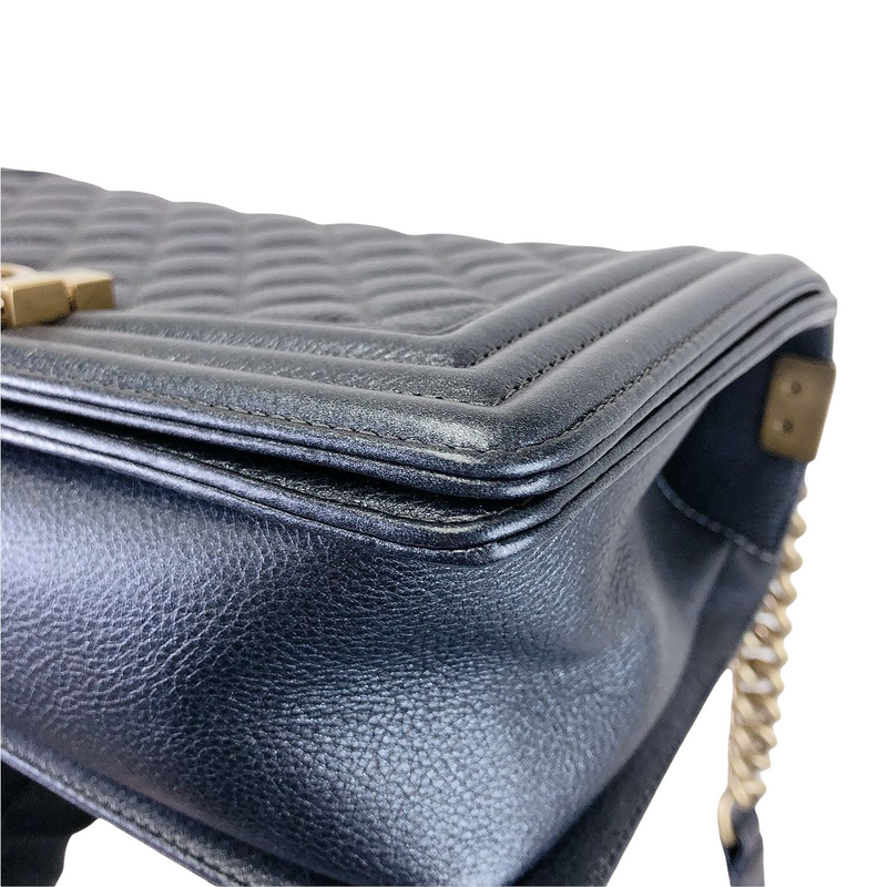Chanel charcoal boy bag online