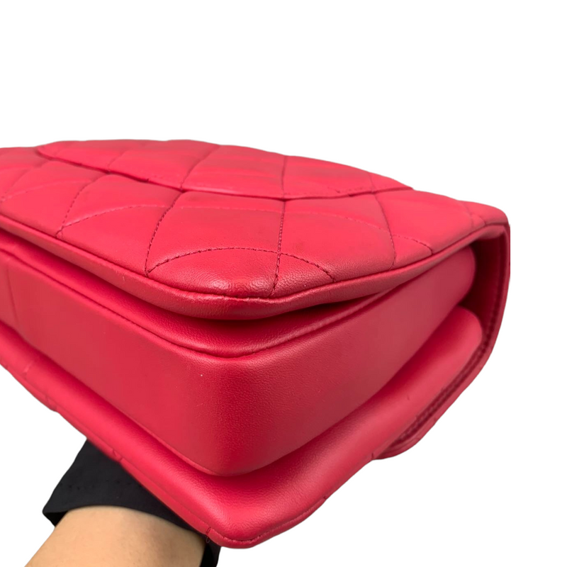 Small Trendy CC Lambskin Red GHW