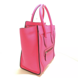 Drummed Leather Micro Luggage Pink