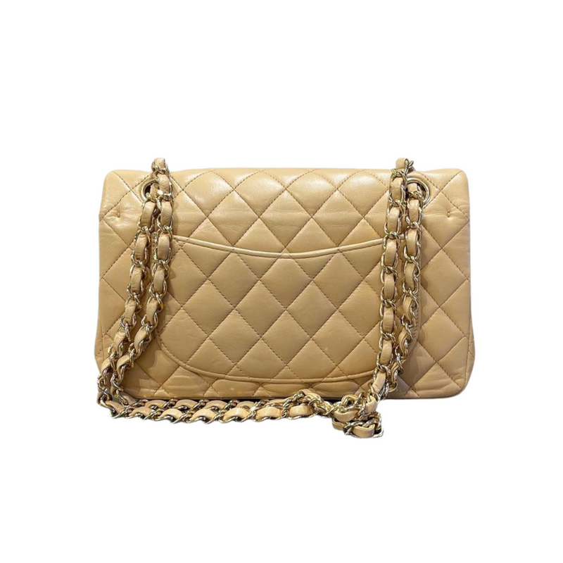 Classic Double Flap Small Lambskin Beige GHW