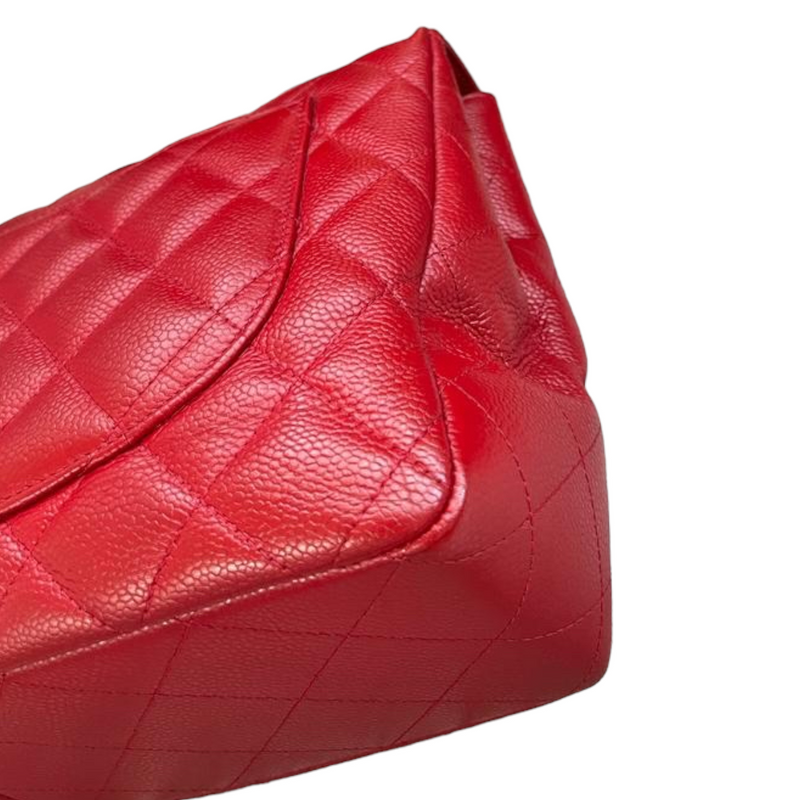 Single Flap Jumbo Caviar Red SHW