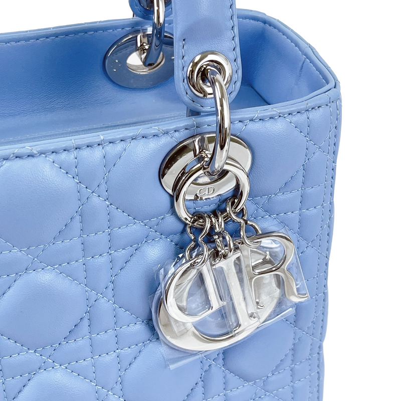 Lady Dior Lambskin Medium Blue SHW