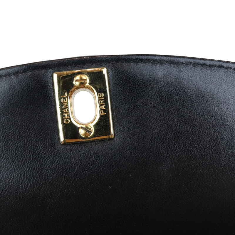Small Classic Diana flap Black Lambskin GHW