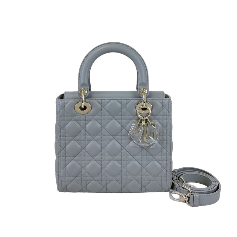 Lady Dior Medium Grey Enamel LGHW