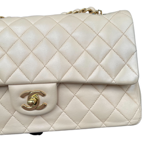 Classic Lambskin Double Flap Medium Beige GHW