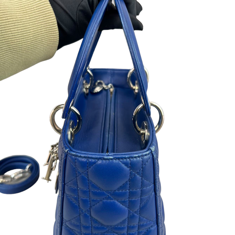 Lady Dior Medium Blue Lambskin SHW