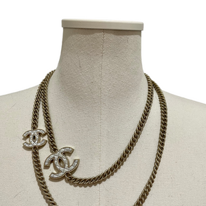 Enamel double loop necklace