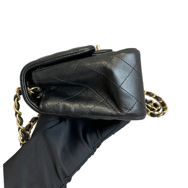 Classic Flap Square Mini Lambskin Black GHW