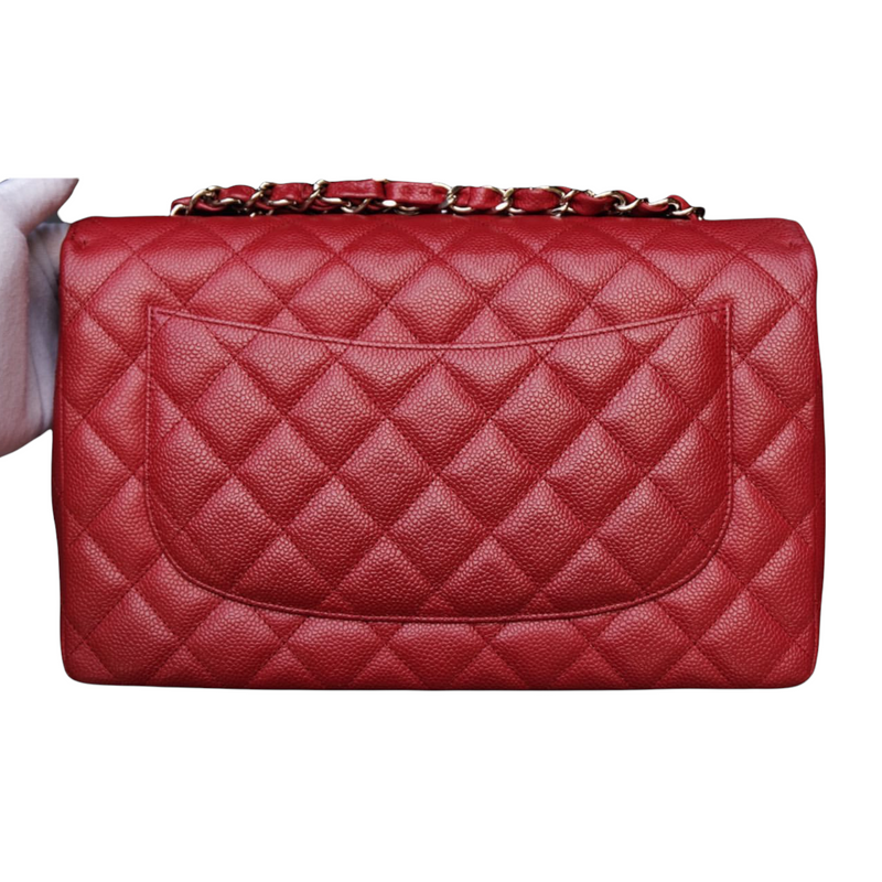 Single Flap Jumbo Caviar Red SHW