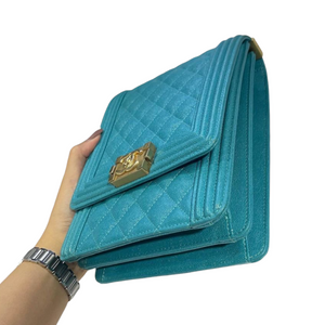 Vertical North South Boy Caviar in Blue GHW
