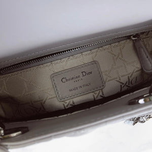 Lady Dior Lambskin Small Grey SHW