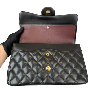 Jumbo Double Flap Lambskin Black GHW