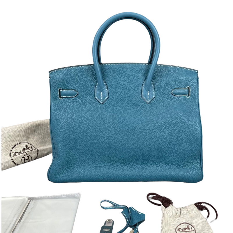 Birkin 35 Blue Jean Clemence PHW