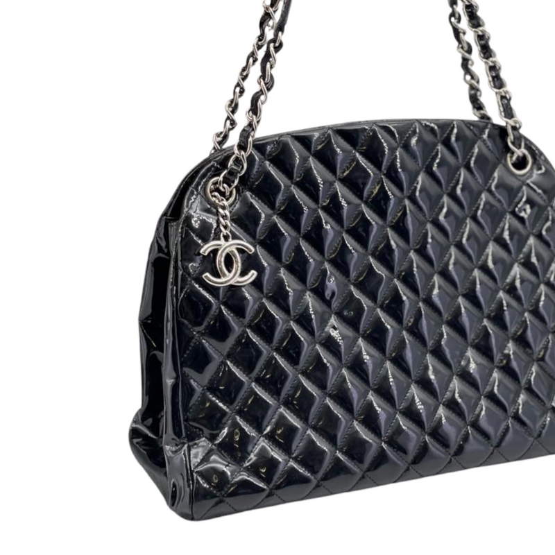 Chanel Large Just Mademoiselle Patent Black SHW