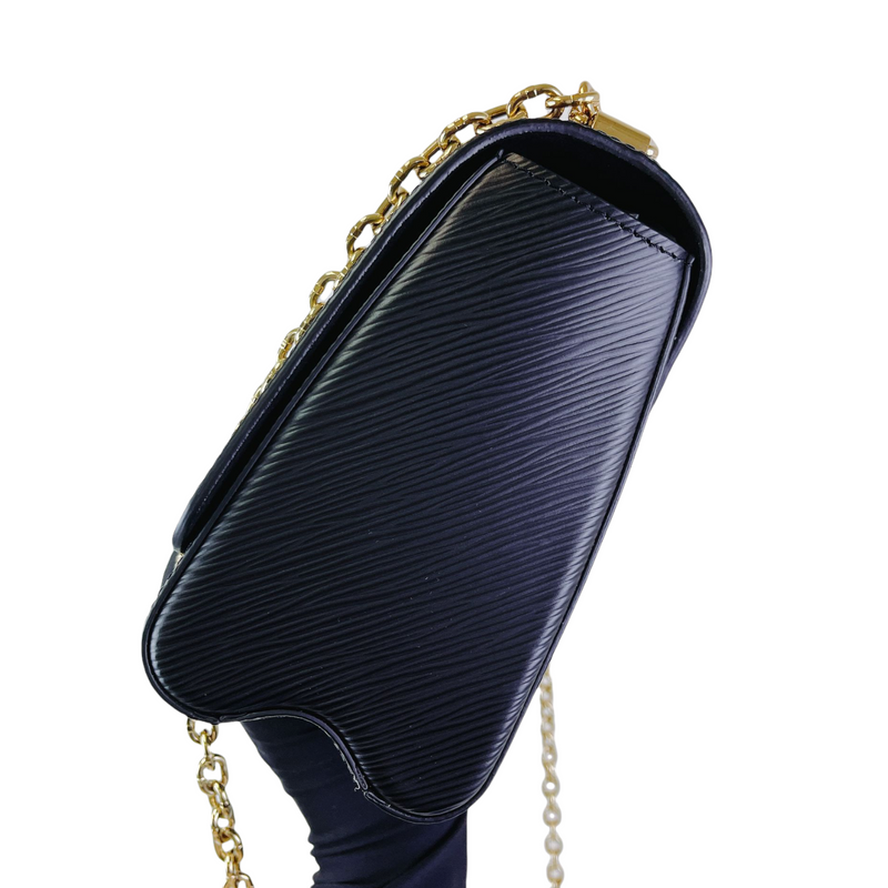 BRAND NEW Authentic Louis Vuitton Black Electric Epi Twist MM Chain Bag