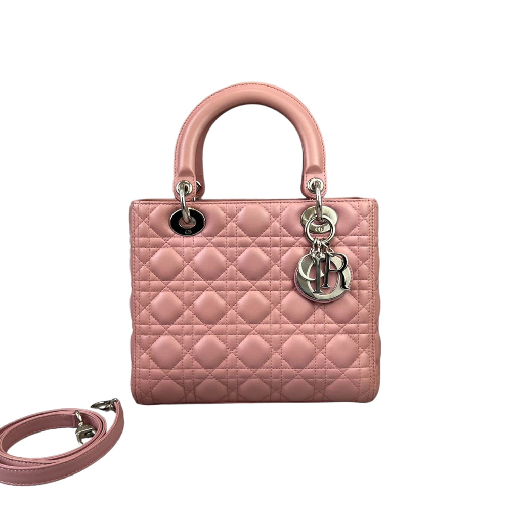 Lambskin Lady Dior Medium Powder Pink SHW