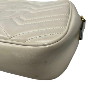 Small Marmont Leather Camera Cream GHW