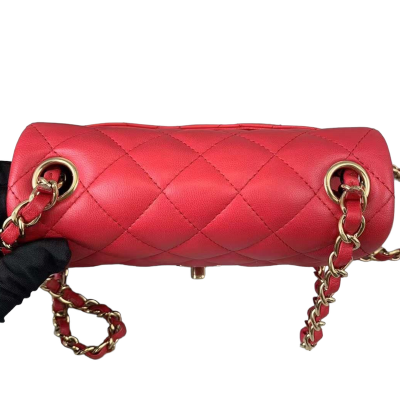 Chanel Vintage Mini Square Red GHW SYL1017