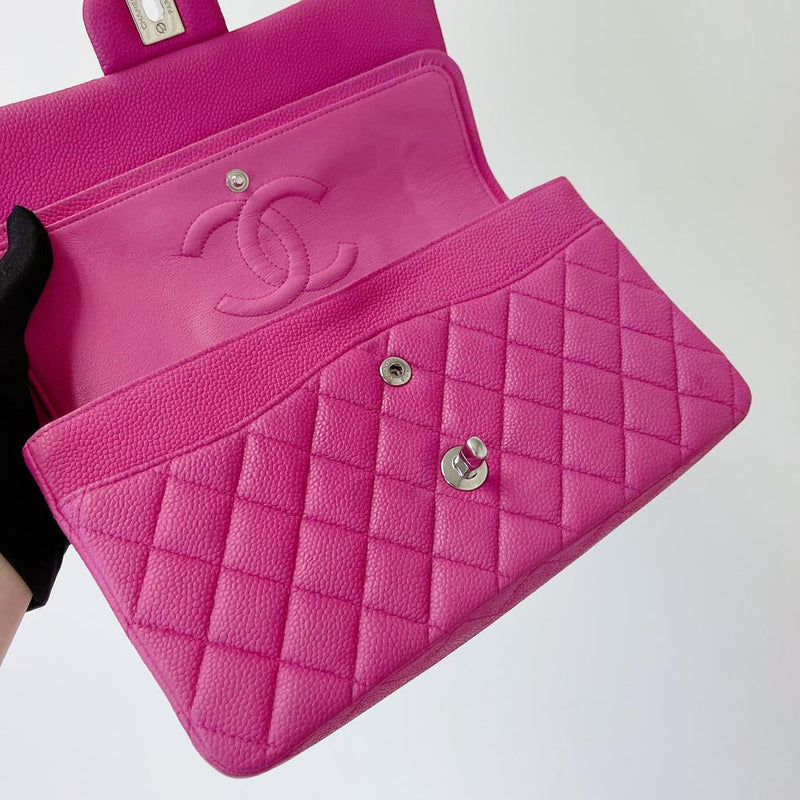 Classic Double Flap Matte Caviar Medium Pink SHW