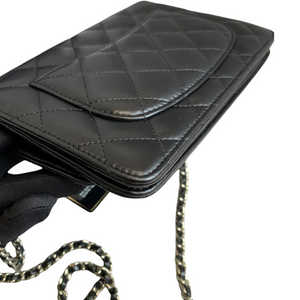 WOC Wallet on Chain Lambskin Black SHW