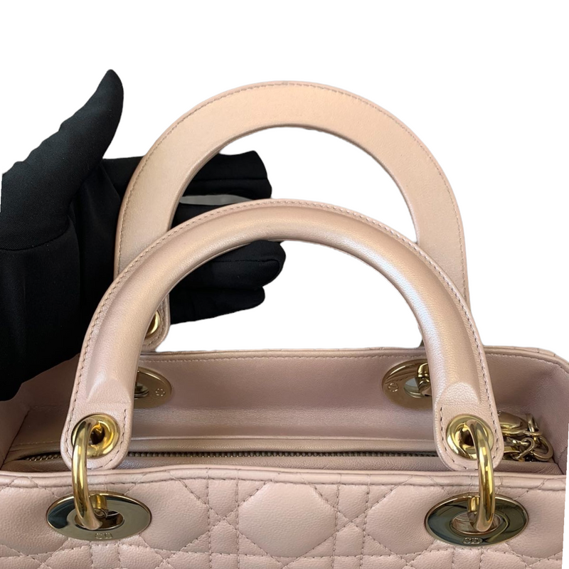 Lady Dior Medium Lambskin Light Pink GHW