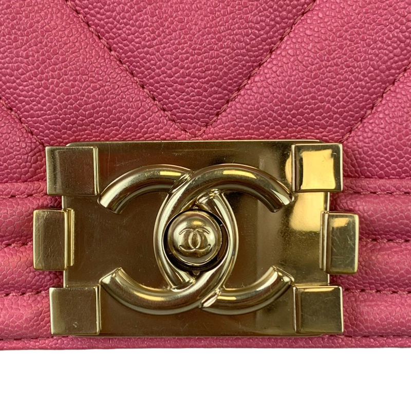 Small Le Boy Caviar Pink GHW