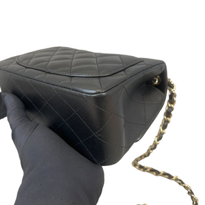 Classic Flap Square Mini Lambskin Black GHW