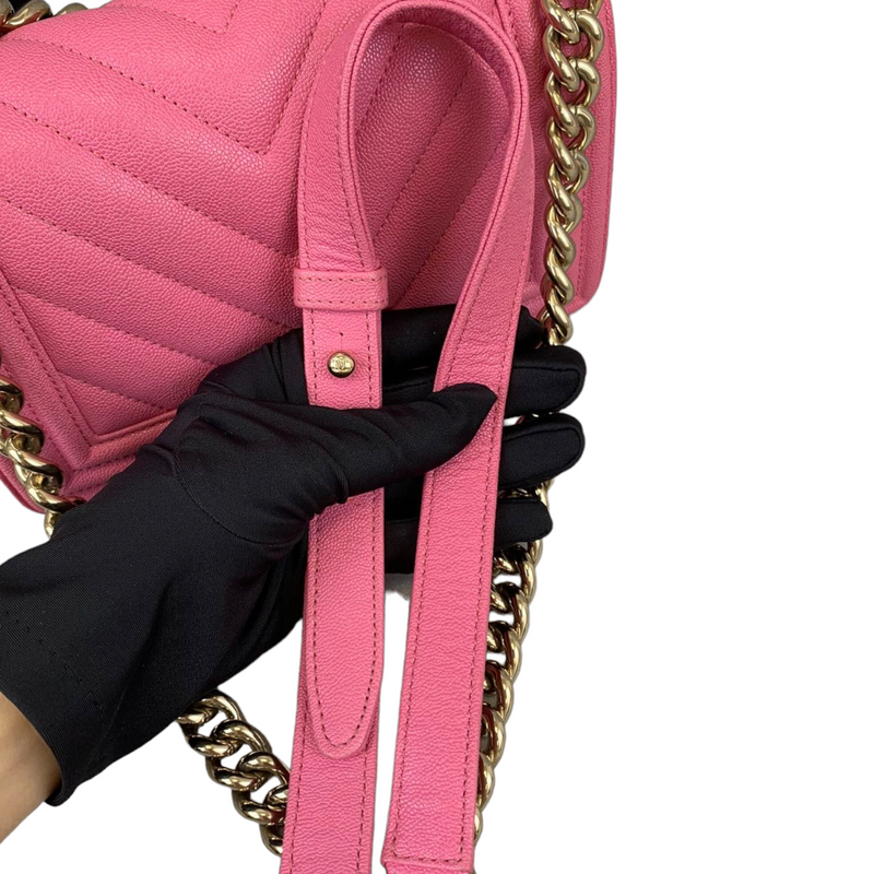 Small Le Boy Caviar Pink GHW