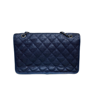 French Riviera Flap Caviar Navy Blue SHW