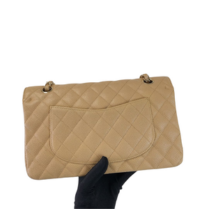Classic Double Flap Caviar Medium Dark Beige GHW