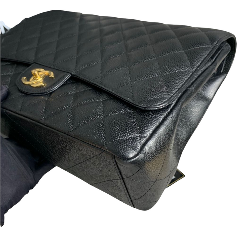 Classic Double Flap Caviar Maxi Black GHW