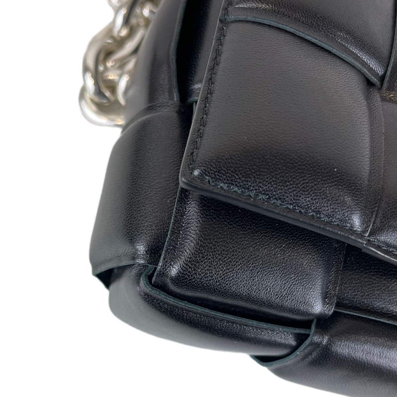 Chain Cassette Bag Leather Black SHW
