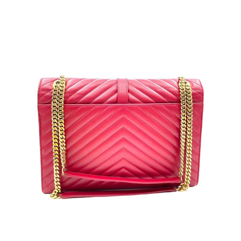 Envelope Large in Chevron Leather Red GHW