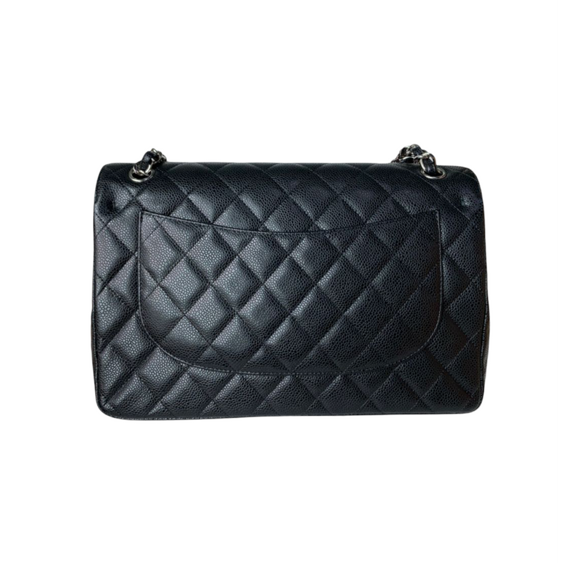 Jumbo Double Flap Caviar Black SHW