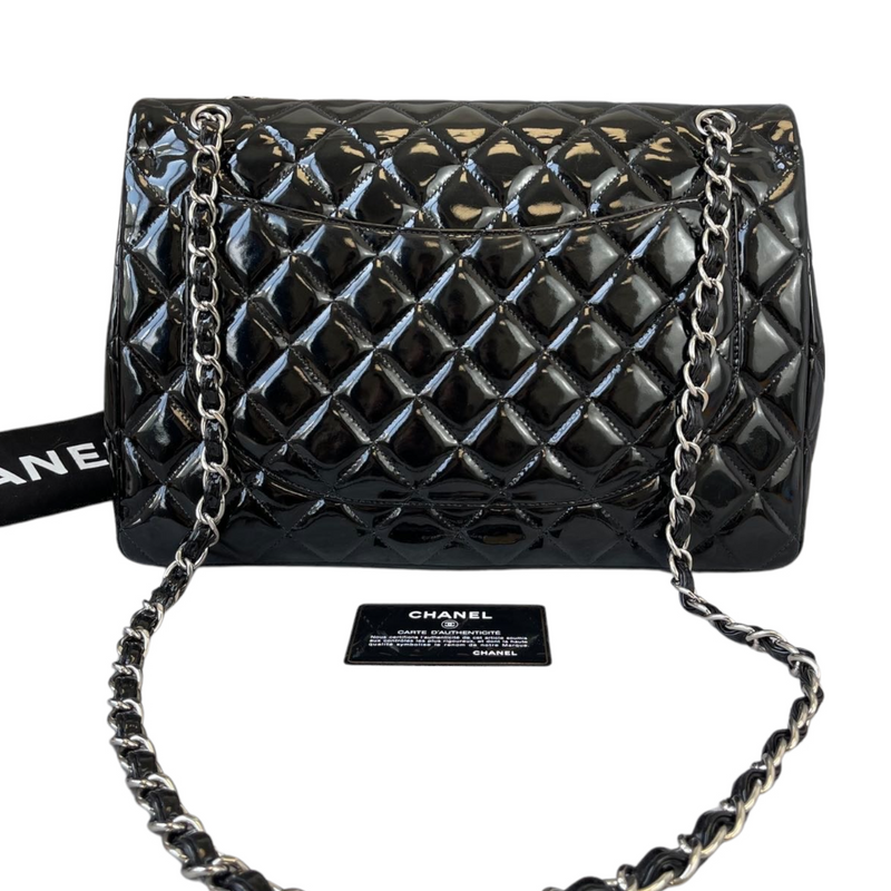 Chanel Black 2023 Patent Maxi Bowling Bag