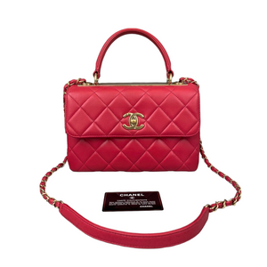 Small Trendy CC Lambskin Red GHW