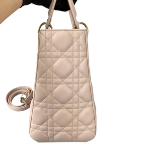 Cannage Lady Dior Medium Lambskin Light Pink GHW