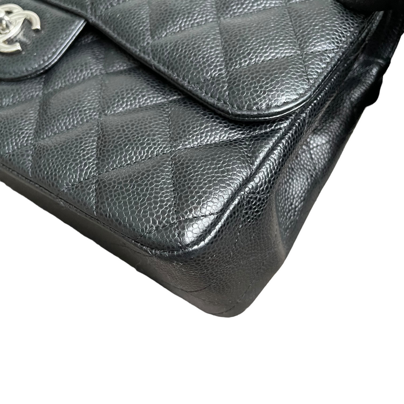 Jumbo Classic Double Flap Caviar Black SHW