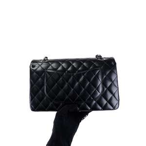 Medium Classic Double Flap Lambskin Black SHW
