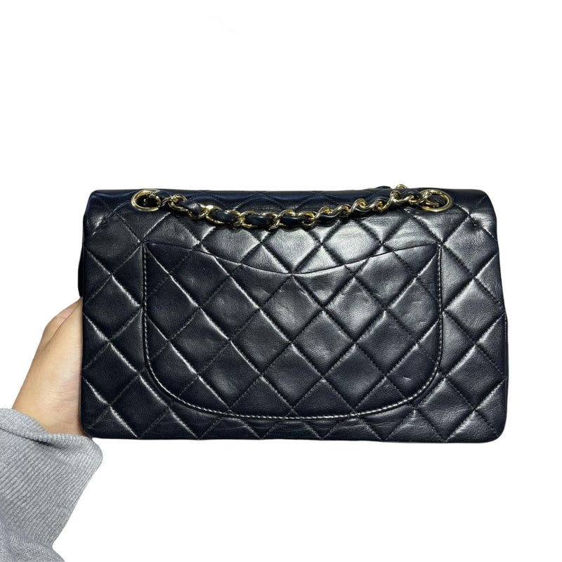 CHANEL SMALL CLASSIC HANDBAG Grained Calfskin & Gold-Tone MetalBlack 