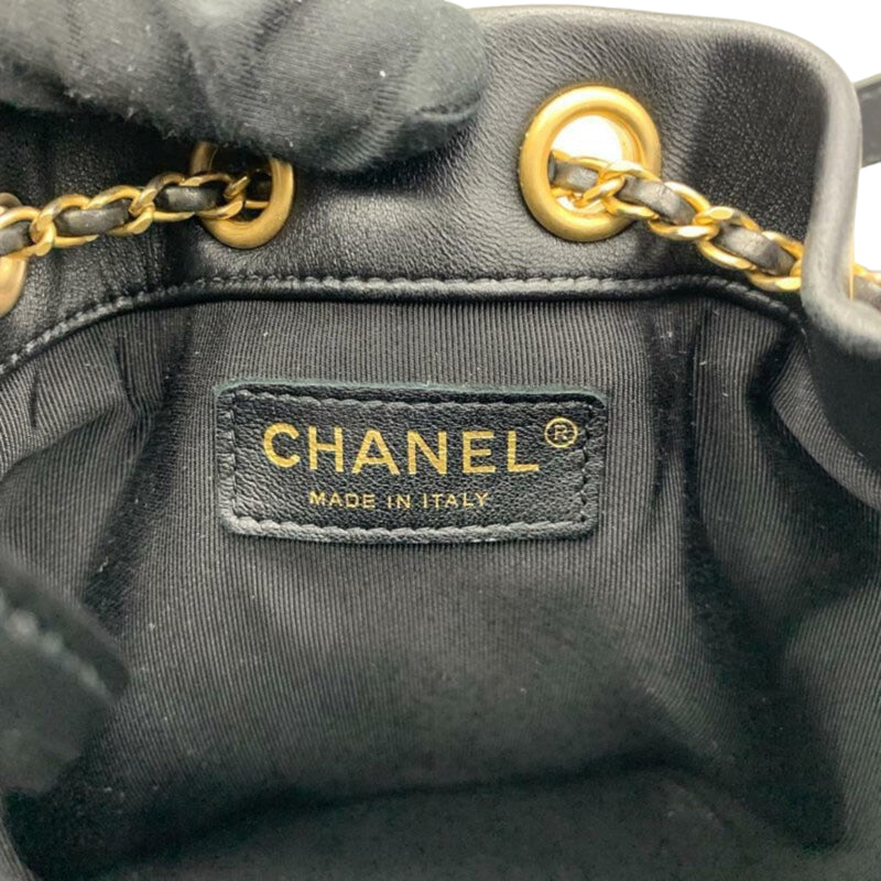 Coco Pleats Drawstring Bucket Black