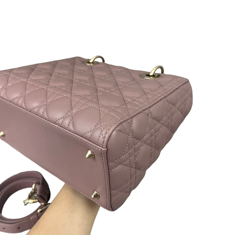 Lady Dior Lambskin Medium Taupe Flap GHW