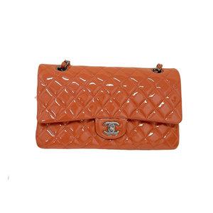 Classic Double Flap Medium Patent Orange SHW