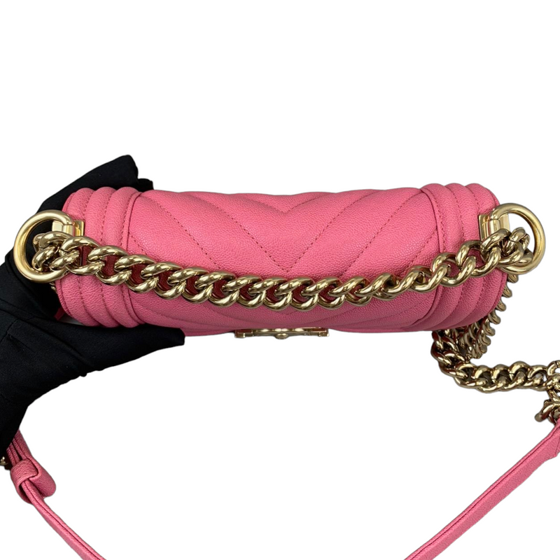 Small Le Boy Caviar Pink GHW