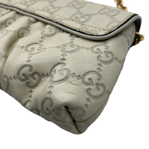 Guccissima Leather Shoulder Bag White GHW